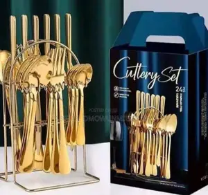 24pcs Gold Cutlery Set