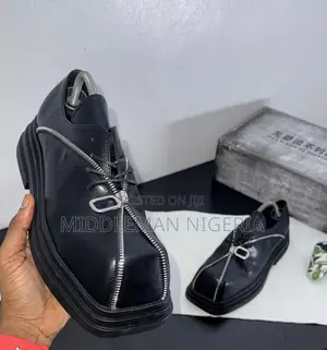 Matt Black Derby Corporate Platform Leather Shoe