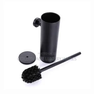 Black Round Wall Hung Toilet Brush