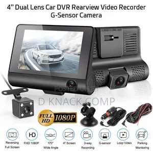 4" Car Dash Cam, DVR 3 Hd Night Vision Camera With Rear