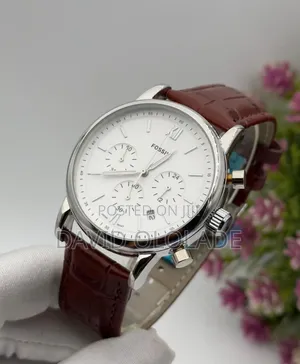 *Fossil Chronograph Leather Watch
