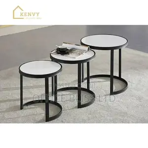 Ceramic Top Set of Side Stools