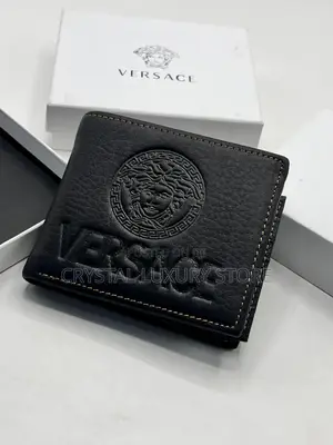 Versace Quality Luxury Men Genuine Leather Wallet