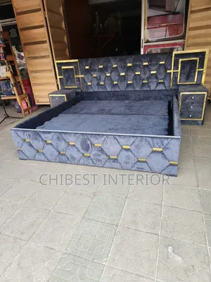 Upholstery Padded 6by6 Bed With Two Cupboards