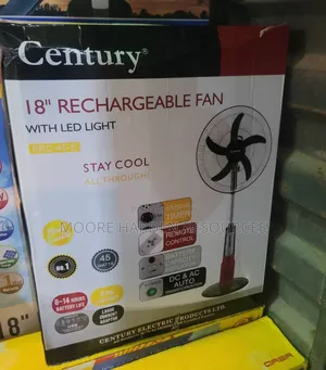 Original 18inches CENTURY Rechargeable Fan Wiith LED Light