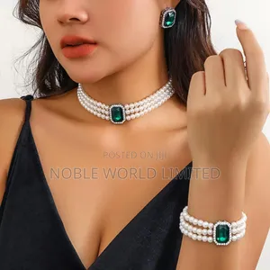 Green /Red Pendant and Earring