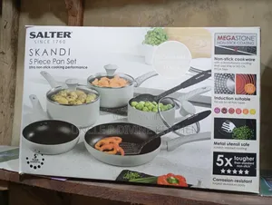 Salter Skandi 5 Piece Pan Set, 3 Pics of Pot 2 Frying Pan.