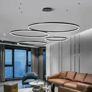 Big Luxury Led Chandelier Light, Black Gold Body Available