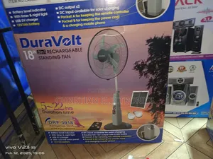 Duravolt 18" 3in1 Rechargeable Fan With Solar Panel
