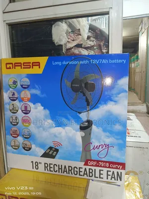 QASA 18" Curvy Rechargeable Fan Brand New