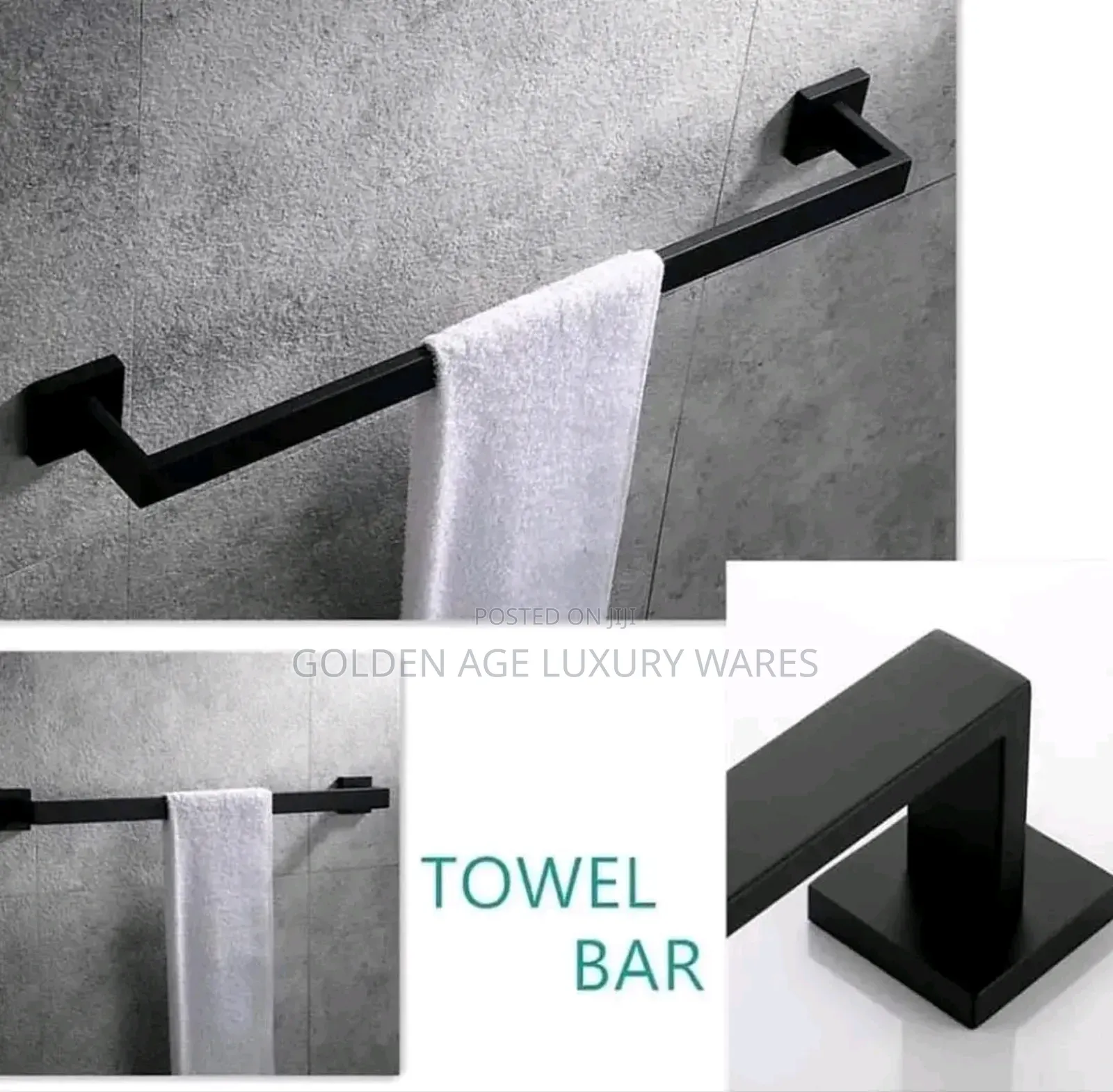 Single Black Towel Rail