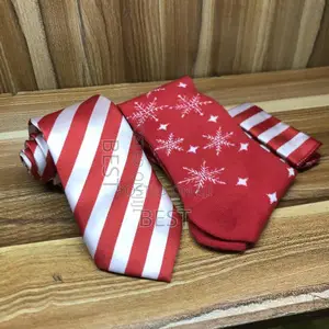 Quality Long Neck Tie With Pocket Square and Socks