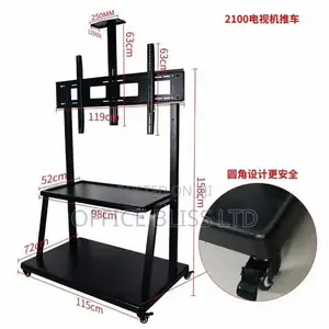 Tv Trolley Cart With Wheels (42" - 100" ) Lengthy Shelf