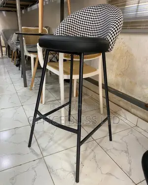 Fabric/ Leather Bar Stool With Iron Base