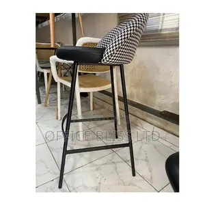 Fabric/ Leather Bar Stool With Iron Base