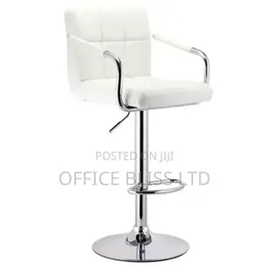 High Quality Swivel Chrome Bar Stools -White