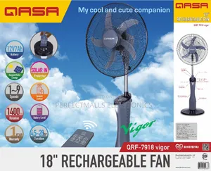 Qasa 18′′ Rechargeable Fan With Remote Control QRF-7918