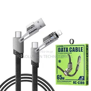 Remax 2-in-2 Usb-c To Usb-c 1m Data Cable 65W - RC-C189