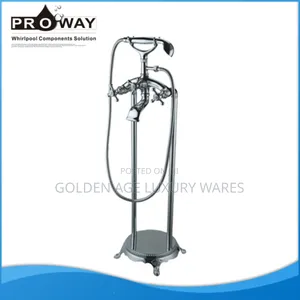Stainless Standing Bathtub Mixer Double Legs
