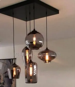 5 in 1 Nordic Colored Glass Globe Pendant Light