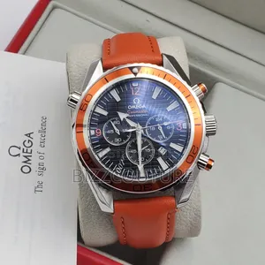 Original Omega Seamaster Brown Leather Strap Watch.
