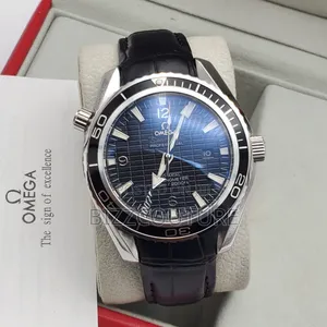 Original Omega Seamaster Black Strap Watch Available.