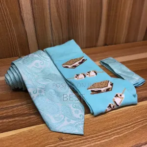 Special Color Neck Tie With Pocket Square And Socks