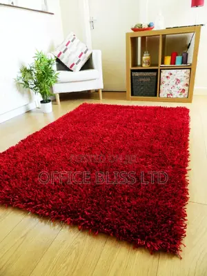 Indian Shaggy Center Rug - Red