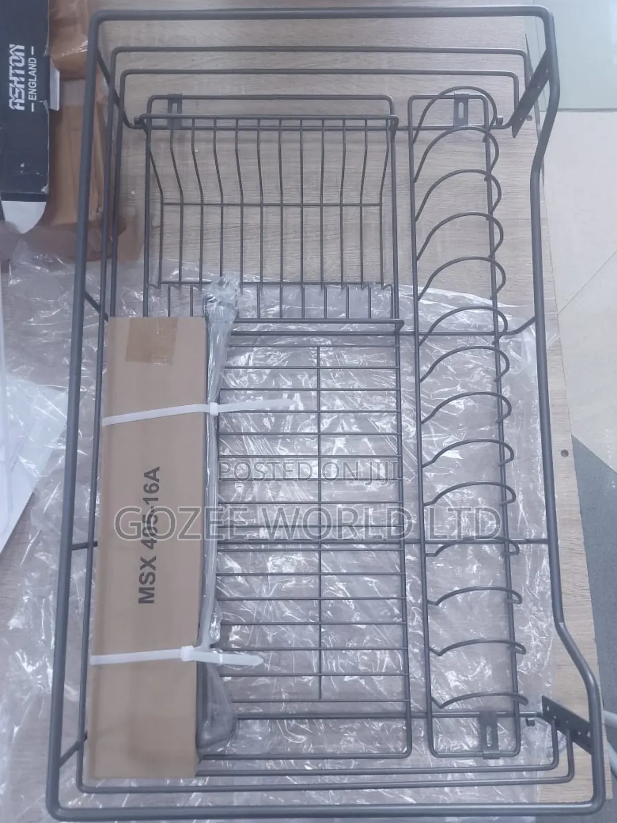 Black 80cm Drawer Plate Rack