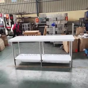 7feet Stainless Steel Work Table (6 Legs) Solid Steel Table