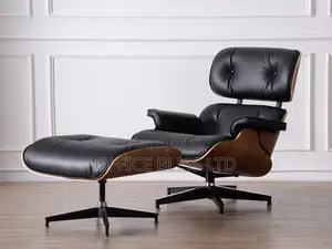 Luxury Eames Lounge /Relaxing Chair With Footrest - Black