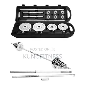 All-in-One 50kg Iron Dumbbell Set With Connecting Barbell