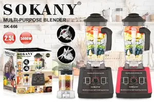 Double Cup 2.5 Liters Sokany Blender - 5000w