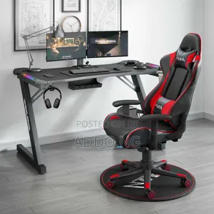 Home and Office Gaming Desk With Led Lights and Gaming Chair