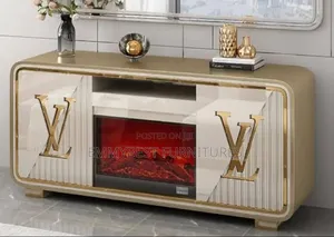 Tv Stand With Electric Fire Work.