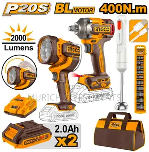 Cordless 3 PCS Combo Kit Wrench ,Floodlights and Socket Set