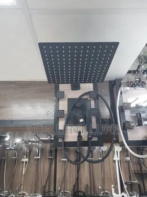 Black Conduit Shower With 6 Body Jets
