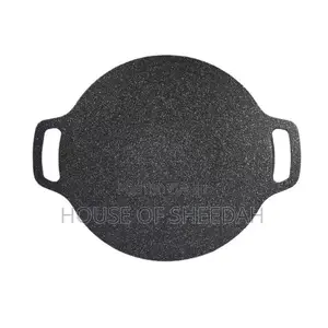 28cm Cast Iron Korean Grill Pan for Indoor /Outdoor Cooking