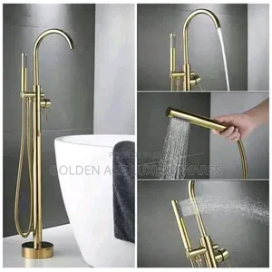 Gold Free Standing Bathtub Mixer