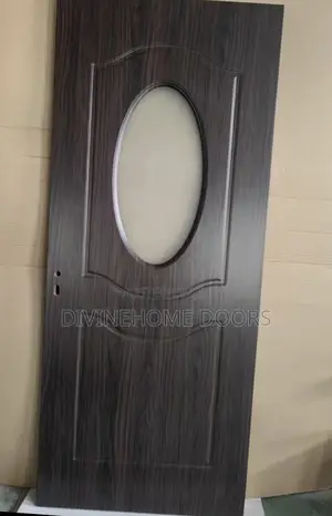 Egg Design Glass Wood Door