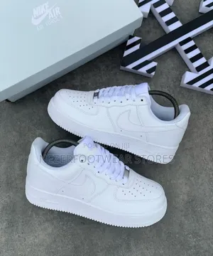 Newest Plain White Nike Airforce 1 Shoes.