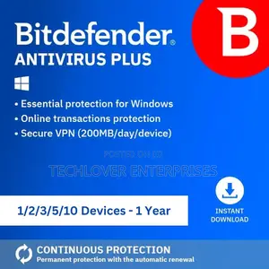 Bitdefender Antivirus Plus 1/2/3/5/10 Devices 1 Year