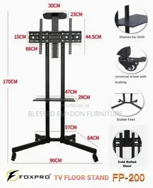 Mobile Tv Stand With Mount 32" - 65" - - BLACK