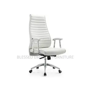 Executive Elegant Back Recliner Swivel Chair-White Colour
