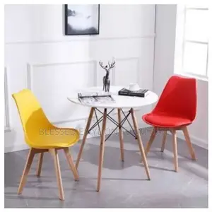 Round Beechwood Dining Table + 2 Sitting Chairs