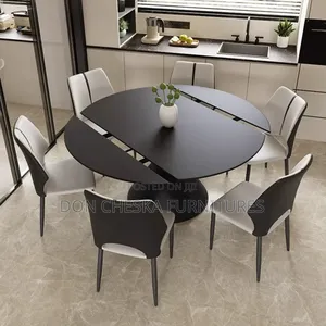 Adjustable Dinning Table With 6 Chairs