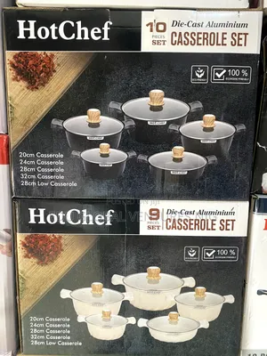 Hot Chef 10 Pieces Die Cast Aluminum Casserole Set of Pots.