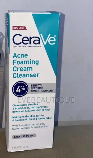 Cerave Acne Foaming Cream Cleanser 4% Benzoyl Peroxide 150ml