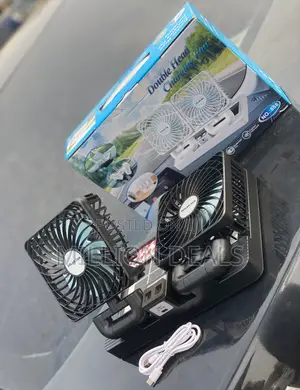 Unique Dual Head Rechargeable Solar Fan