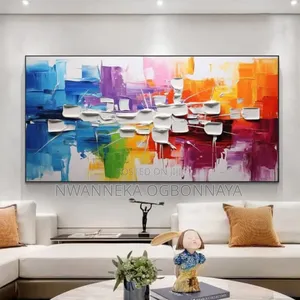 Abstract Thick Textured Oil Painting on Canvas